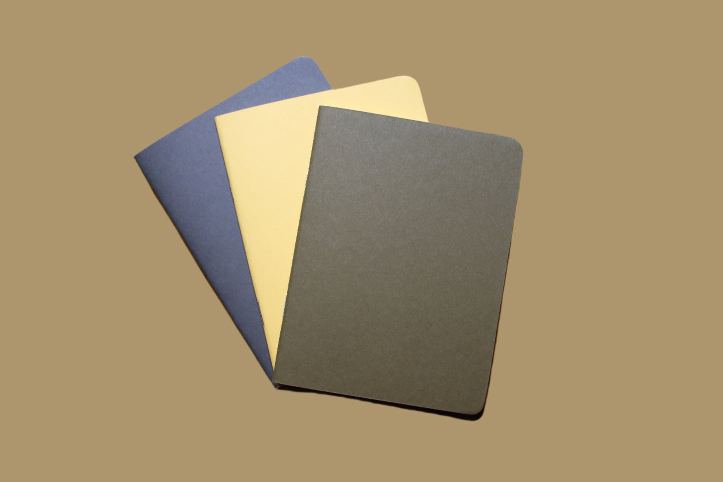 Pocket Notebook| Colorful Memo book| Line Free Notebook Set Black Yellow Sage
