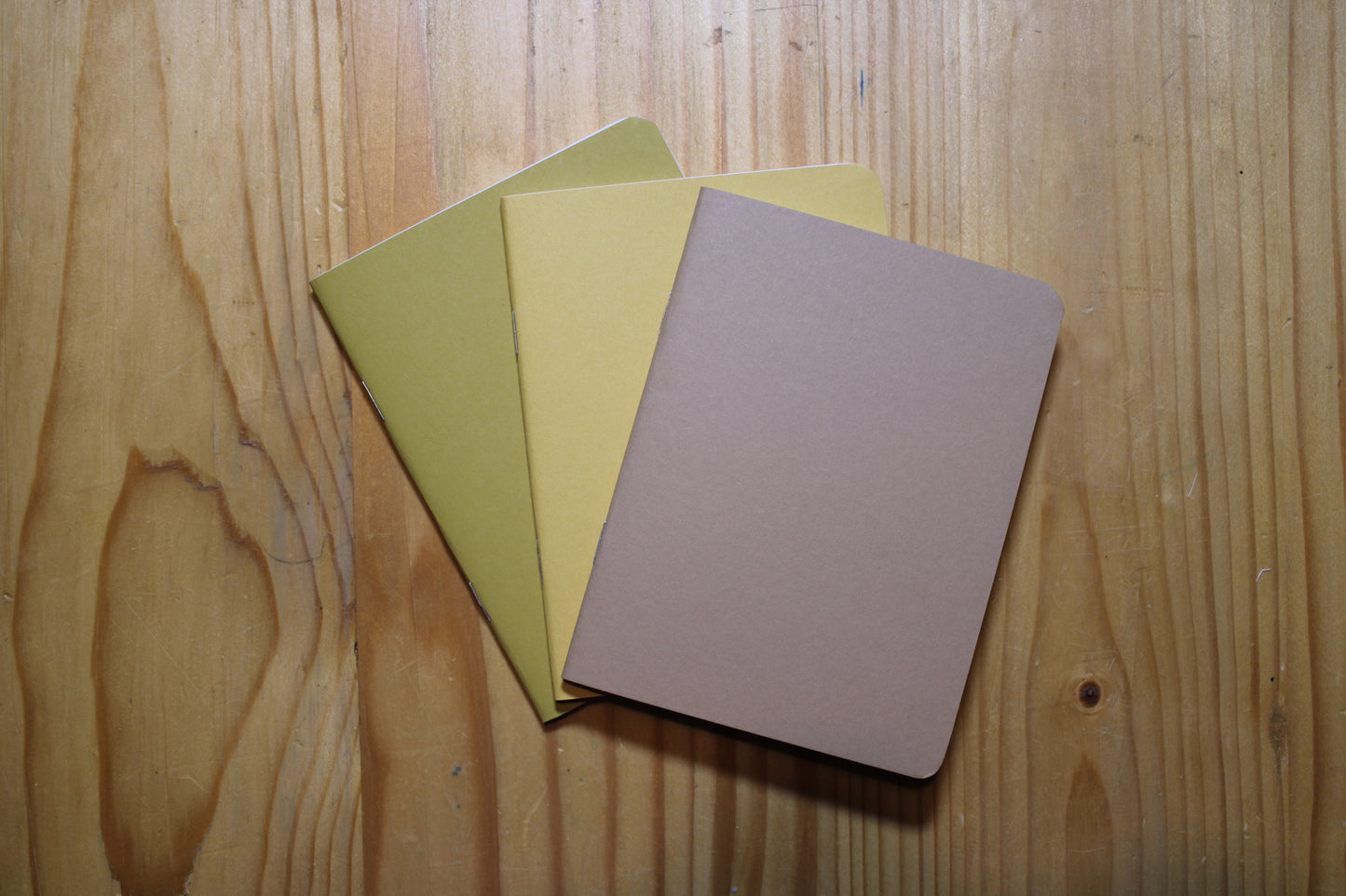 Pocket Notebook| Colorful Memo book| Line Free Notebook Set Tan Gold Yellow