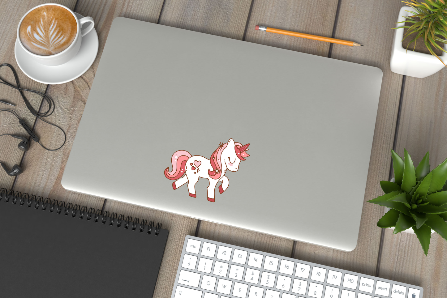 Unicorn Cute Cryptid Heart Valentines Vinyl Sticker Gift