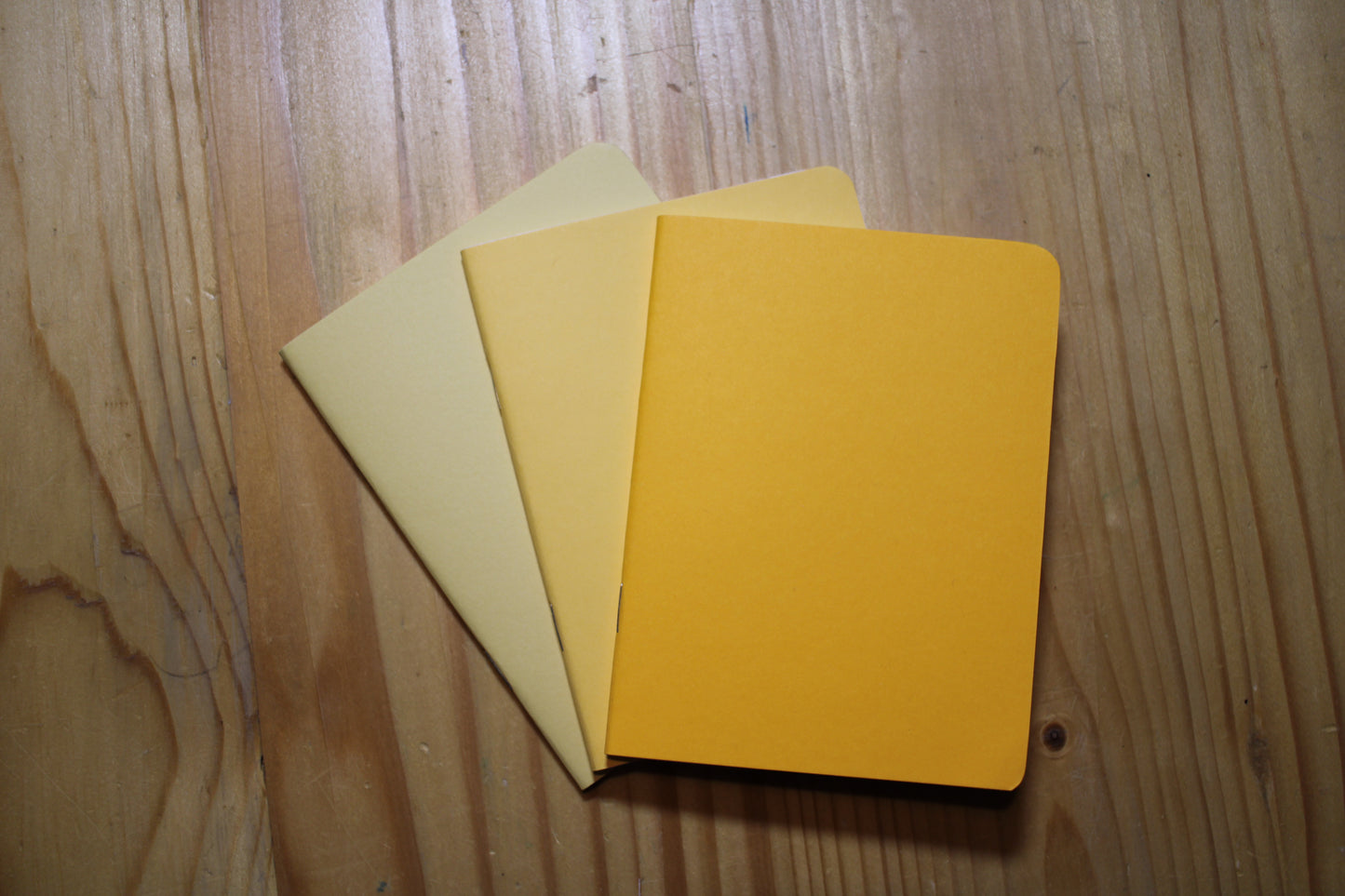 Pocket Notebook| Colorful Memo book| Line Free Notebook Set Golden Yellow Trio