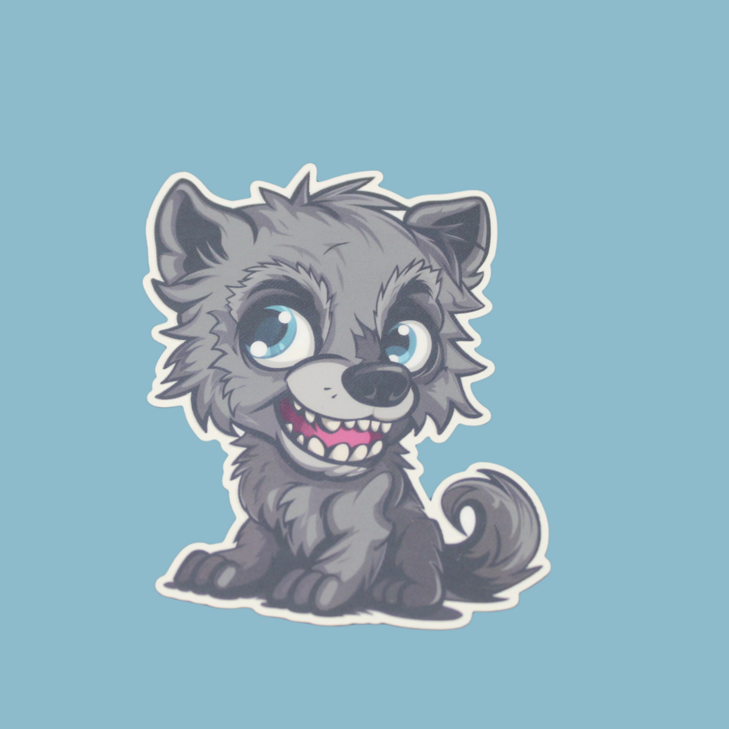 Baby Werewolf Blue Eyes Cute Cryptid Waterproof Vinyl Sticker