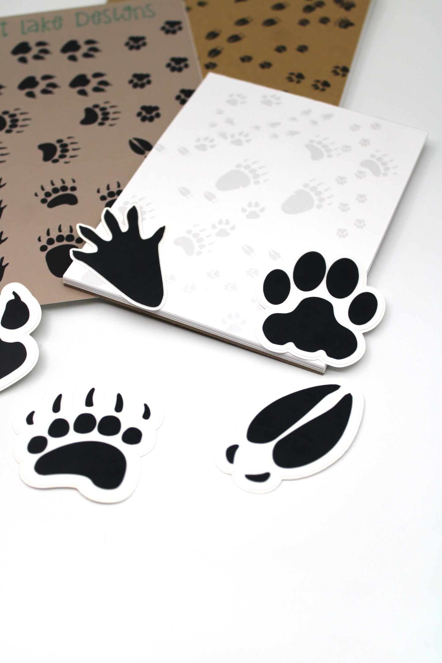 Wildlife Tracks Stapled Notebook Notepad Stickers Gift Set