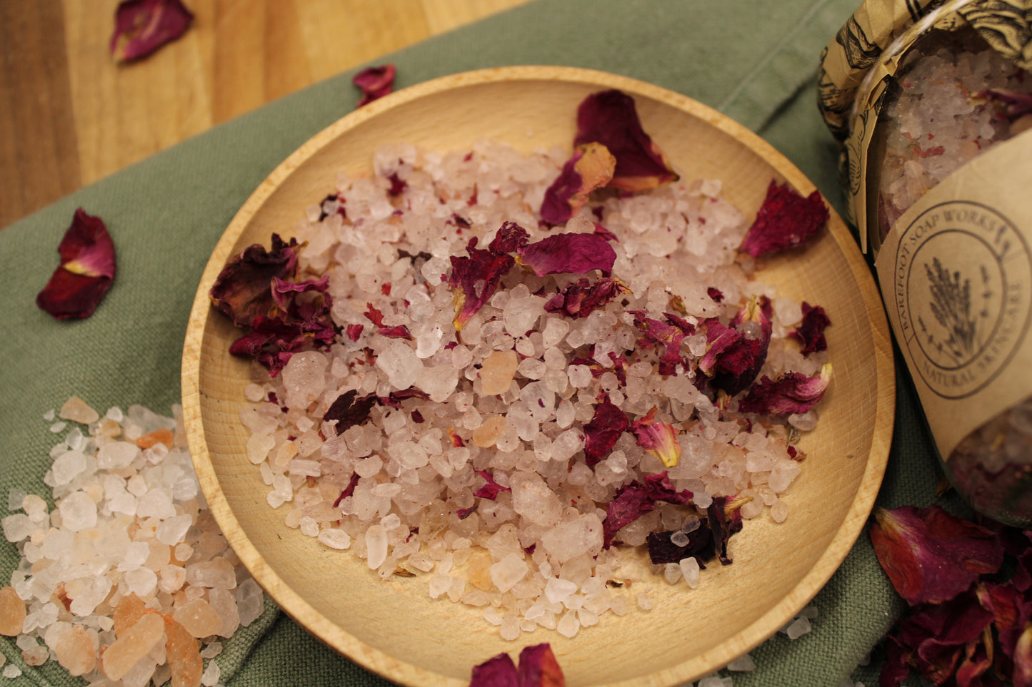 Rose Soak Mineral Bath Salts| Romantic Dead Sea & Himalayan Pink Salt Soak with Rose Petals