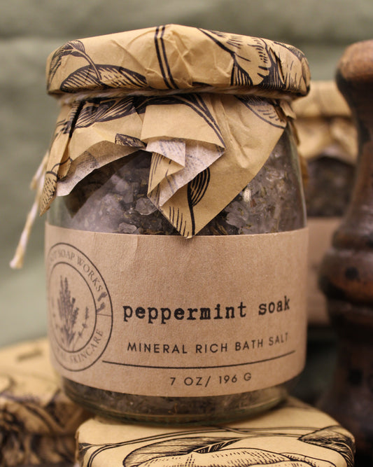 Peppermint Mineral Bath Salts – Cooling, Mineral-Rich Soak for Relaxation & Refreshment