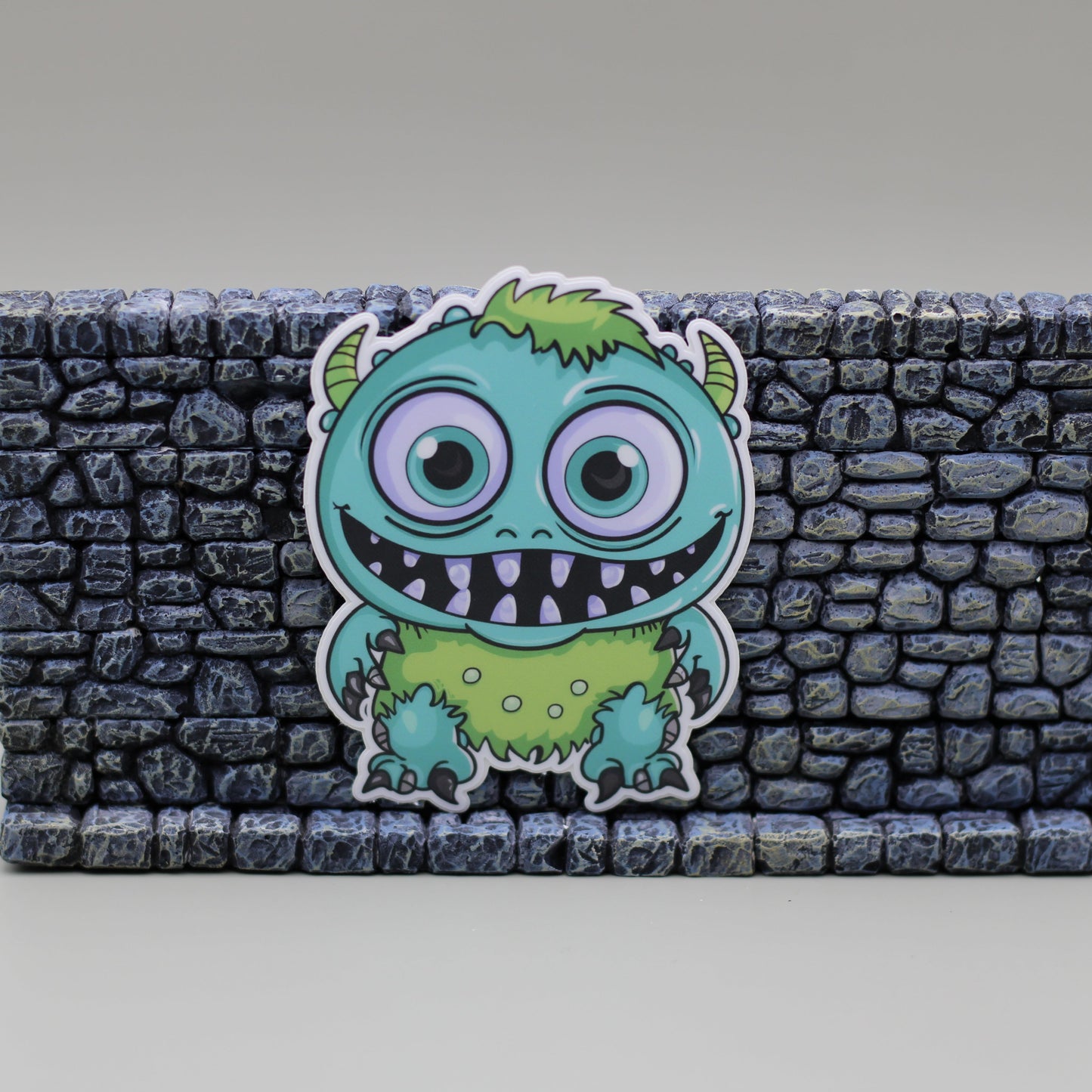 Not So Scary Fuzzy Green Monster Dale Sticker Waterproof Vinyl