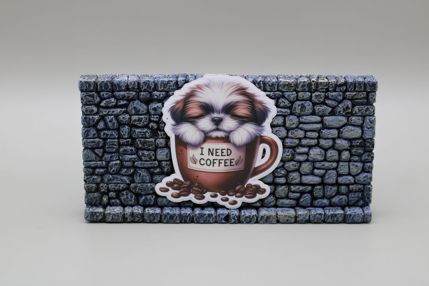 Shih Tzu Puppy Needs Coffee Sticker| Dog | Coffee Lover| Tumbler Sticker| Kindle Sticker| Laptop Sticker| Adhesive Art