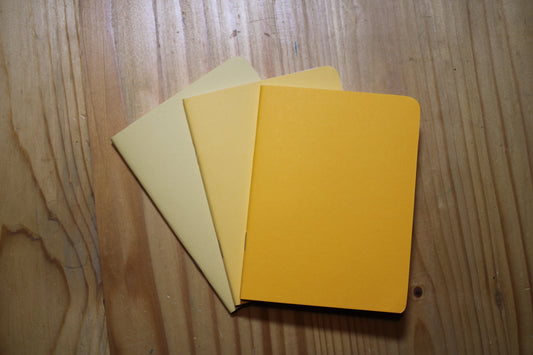 Pocket Notebook| Colorful Memo book| Line Free Notebook Set Golden Yellow Trio