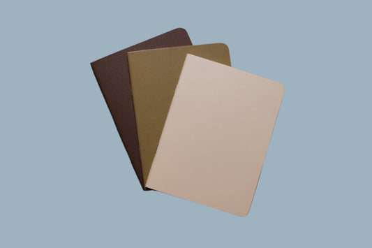 Pocket Notebook| Colorful Memo book| Line Free Notebook Set Tan Trio