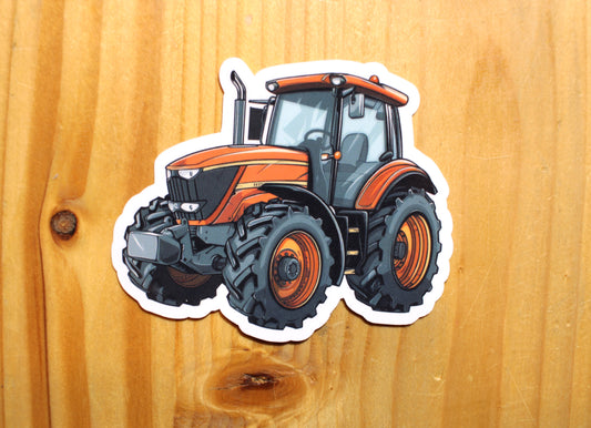 Orange Tractor Sticker