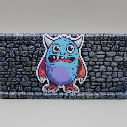 Not So Scary Blue Monster Nick Sticker Waterproof Vinyl