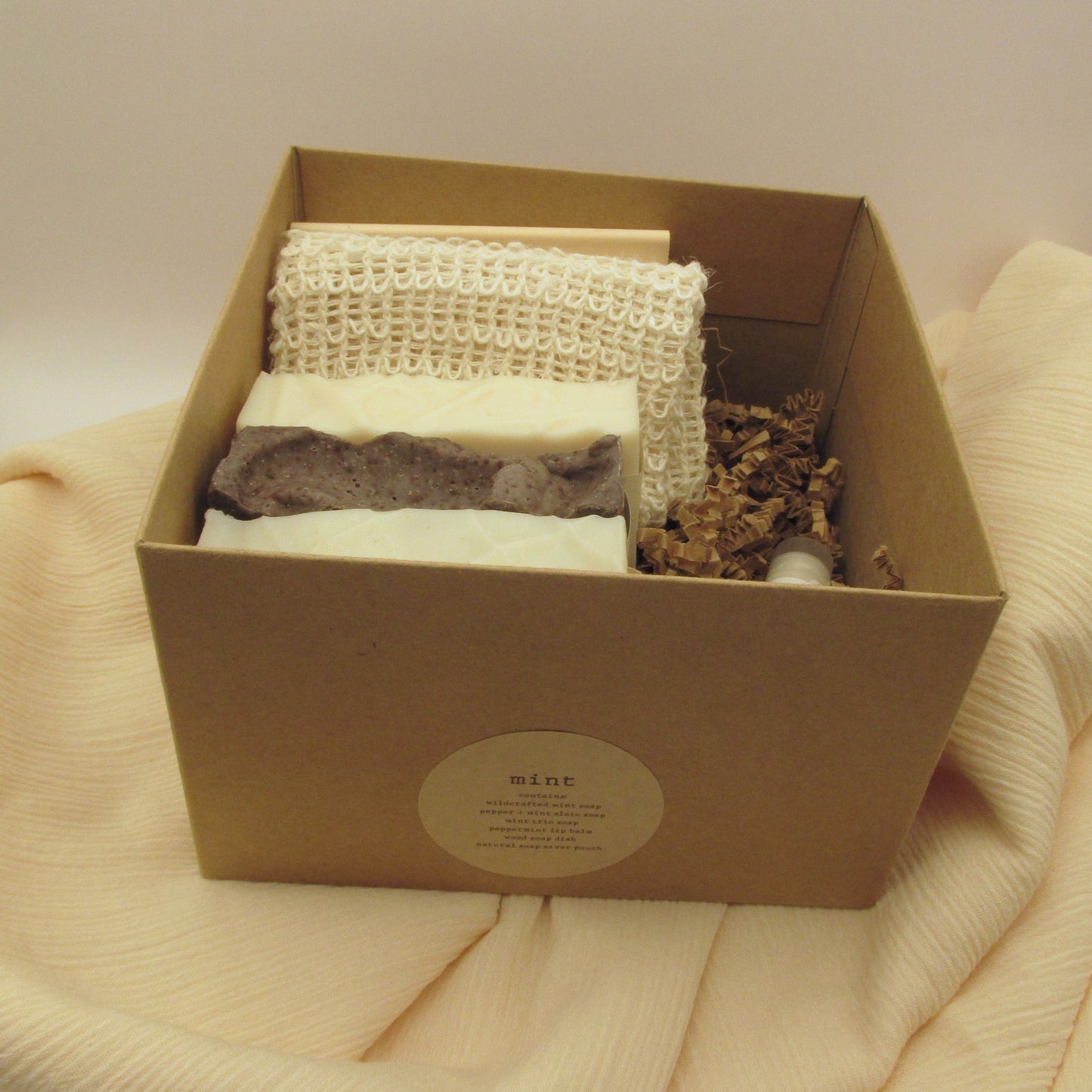 Mint Spa Gift Box | Natural Peppermint Soap Gift Set | Handmade Self Care Gift | Bath & Body Gift Box for Her