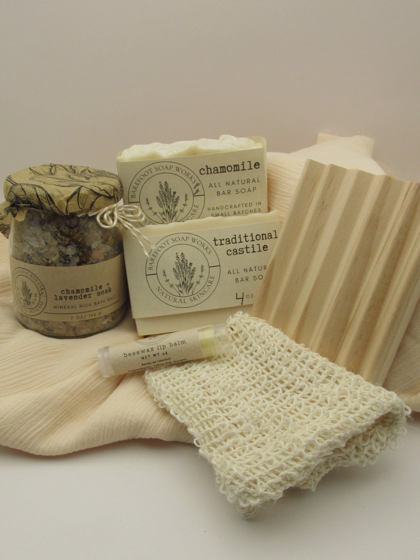 Unscented Spa Gift Box | Natural Sensitive Skin Gift Set | Fragrance Free Self Care Gift | Gentle Bath & Body Bundle