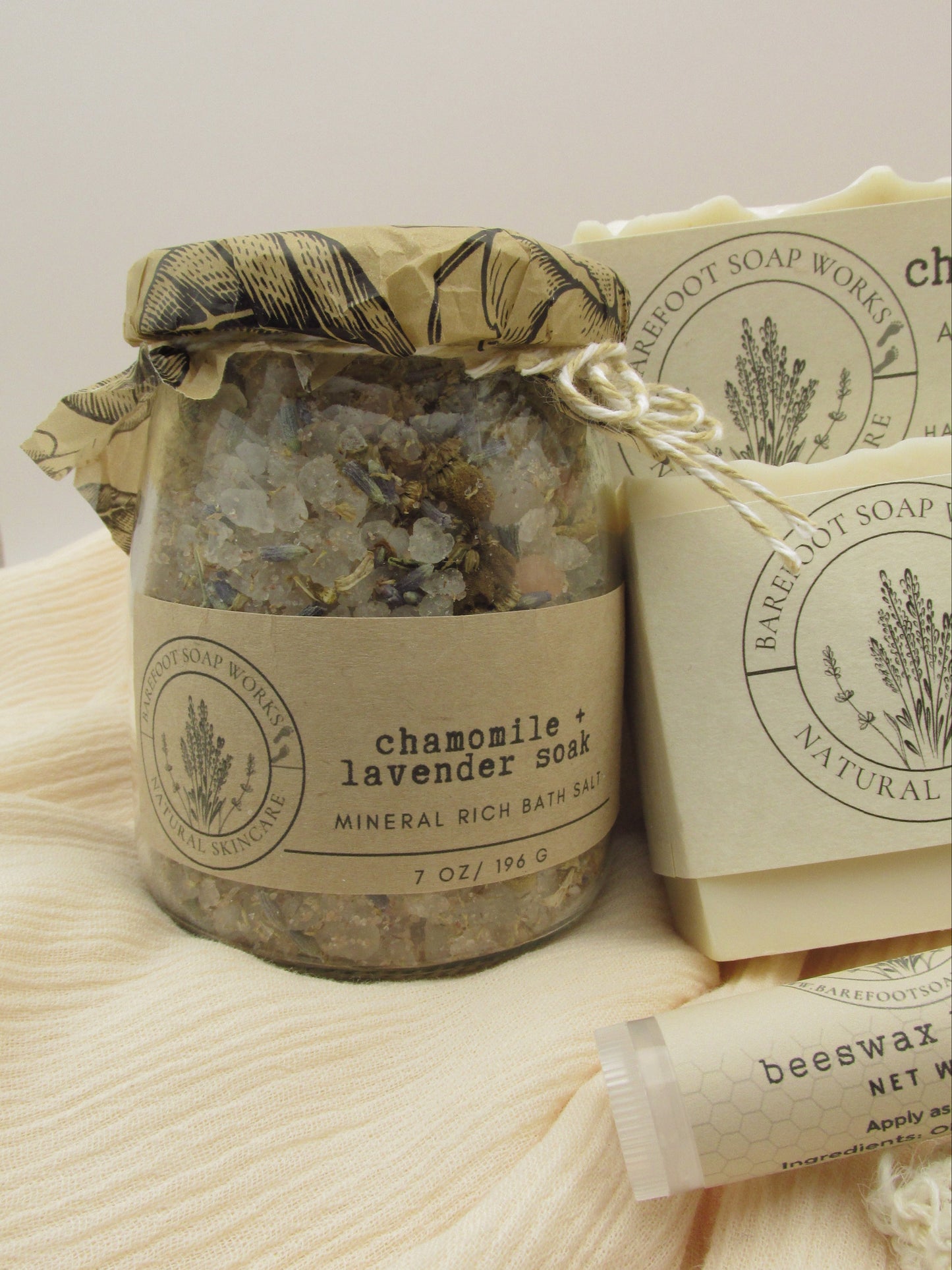 Unscented Spa Gift Box | Natural Sensitive Skin Gift Set | Fragrance Free Self Care Gift | Gentle Bath & Body Bundle