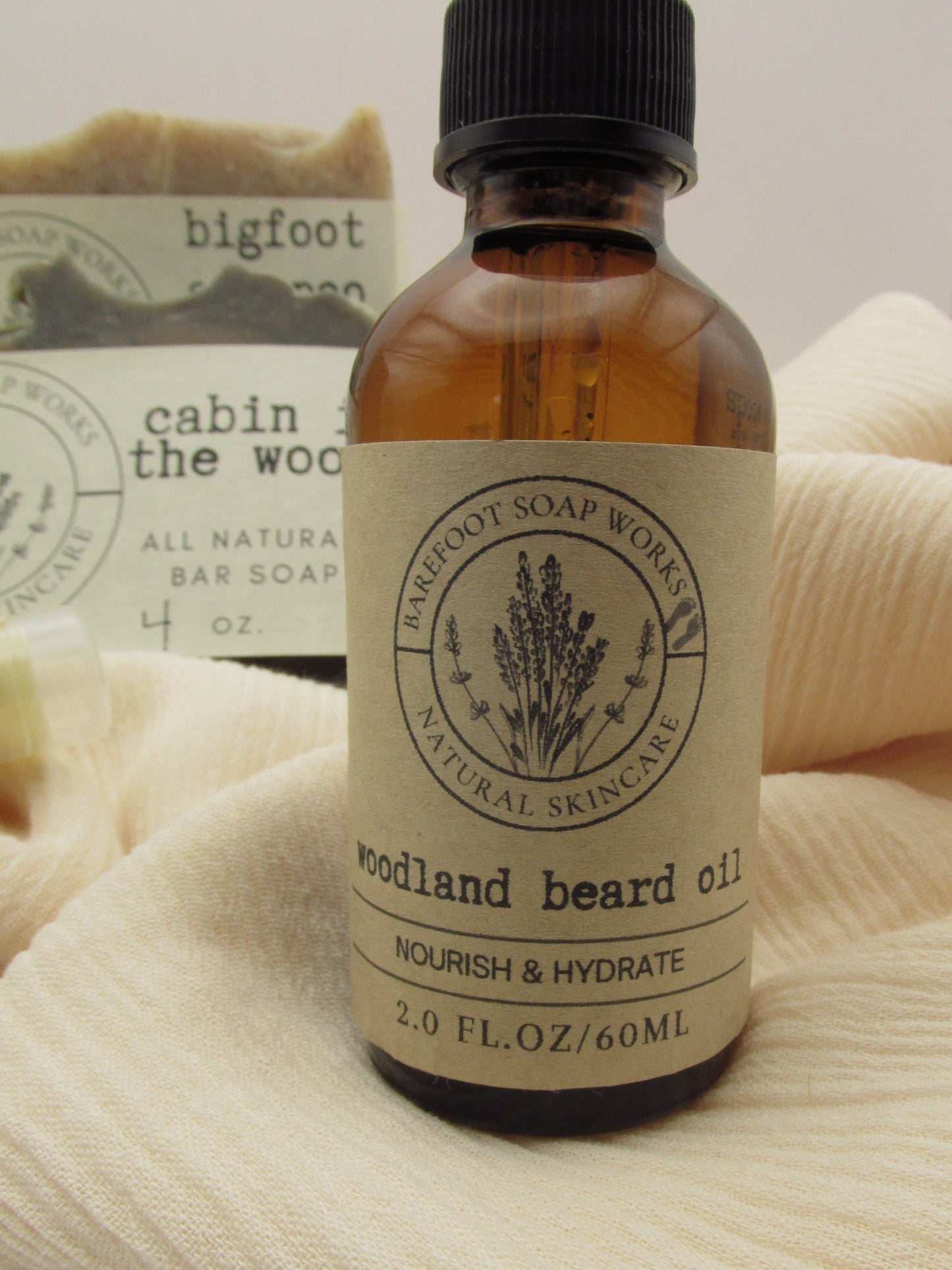 Woodland Gift Box for Men | Woodsy Natural Soap & Beard Oil Set | Rustic Self Care Gift | Forest Inspired Grooming Kit