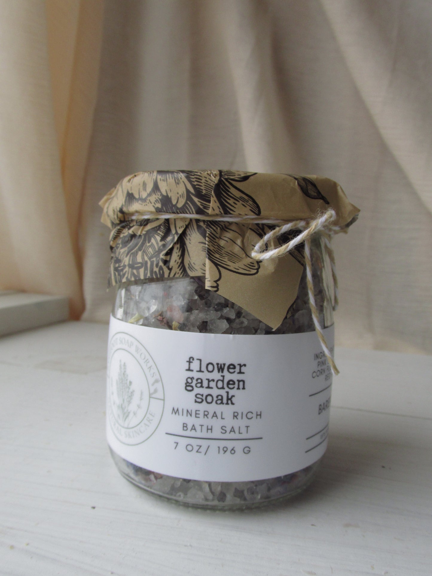 Flower Garden Mineral Bath Salts – Dead Sea & Himalayan Pink Salt Soak with Rose, Cornflower & Calendula Petals