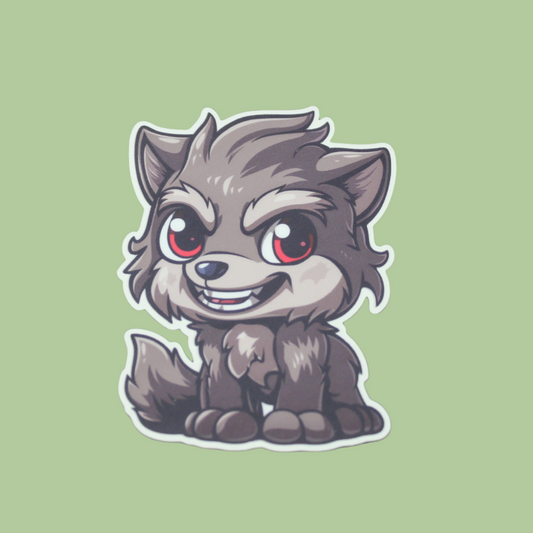 Baby Werewolf Growling Cute Cryptid Waterproof Vinyl Sticker
