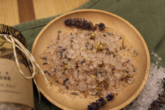 Chamomile Lavender Soak Mineral Bath Salts | Calming Dead Sea & Himalayan Pink Salt Soak