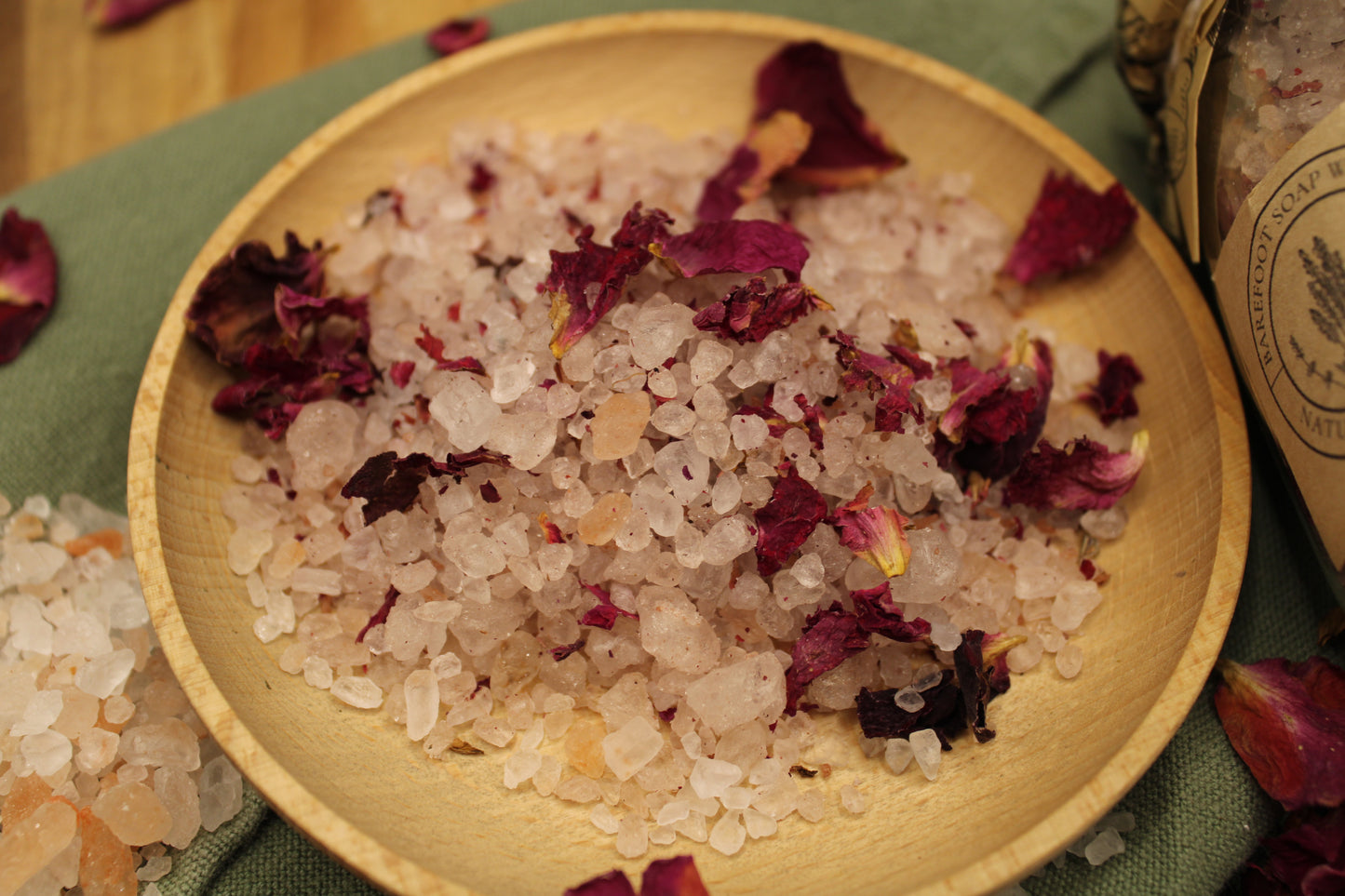 Rose Soak Mineral Bath Salts| Romantic Dead Sea & Himalayan Pink Salt Soak with Rose Petals