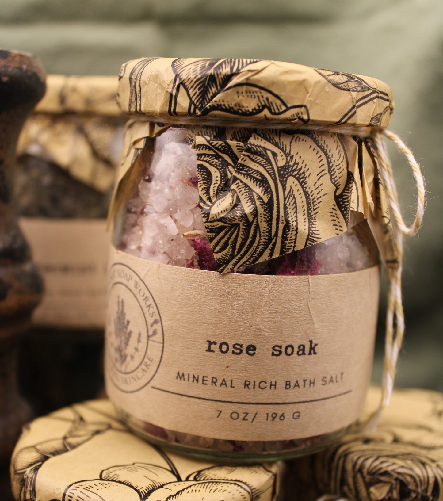 Rose Soak Mineral Bath Salts| Romantic Dead Sea & Himalayan Pink Salt Soak with Rose Petals