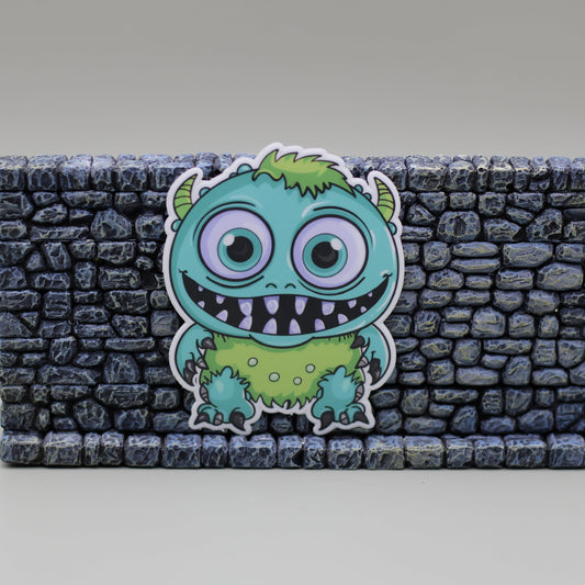 Not So Scary Fuzzy Green Monster Dale Sticker Waterproof Vinyl