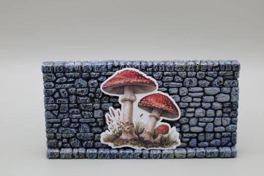 Red Cap Mushrooms Vintage Sticker Die Cut Vintage Outdoors Forest Woods Nature